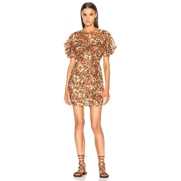 Isabel Marant | Dresses | Nwt Rrp 67 Isabel Marant Robe Face Floral Print  Mini Dress In Red S | Poshmark